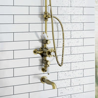 Buy Traditional bath or basin spout wall mounted - antique brass Online UK | HOUSE OF ENKI