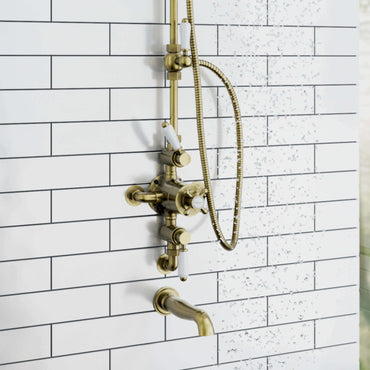 Buy Traditional bath or basin spout wall mounted - antique brass online UK