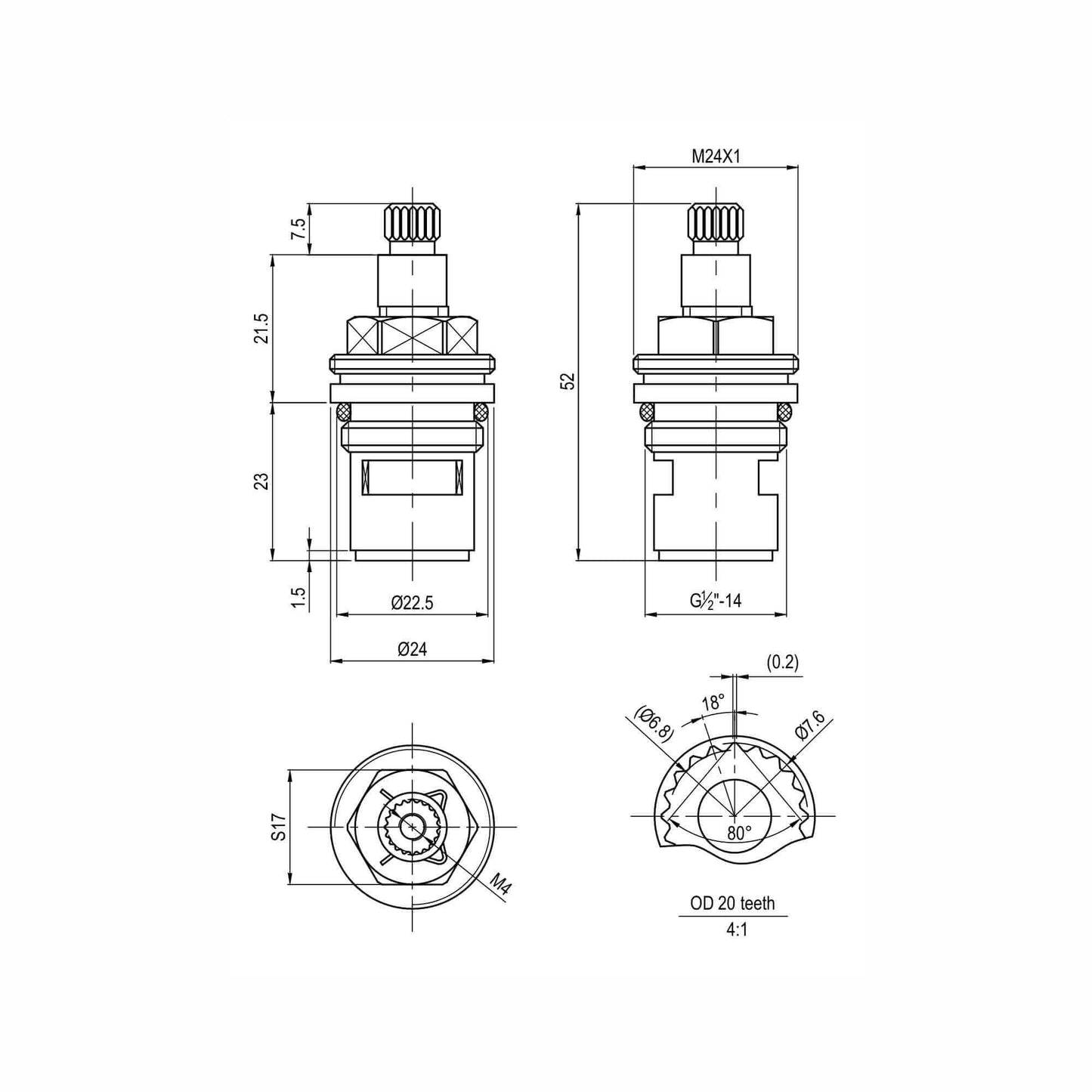 Buy Ceramic disc brass valve 1/2", quarter turn - Dorchester, Alpha - COLD Online UK | HOUSE OF ENKI