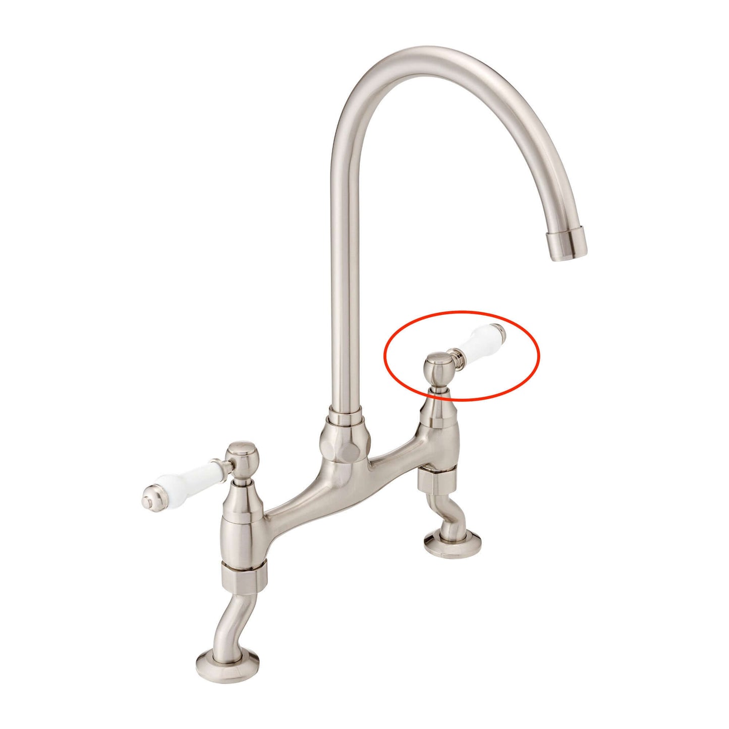 Buy Single handle for Astbury, Brompton - (no indicator) - brushed nickel Online UK | HOUSE OF ENKI