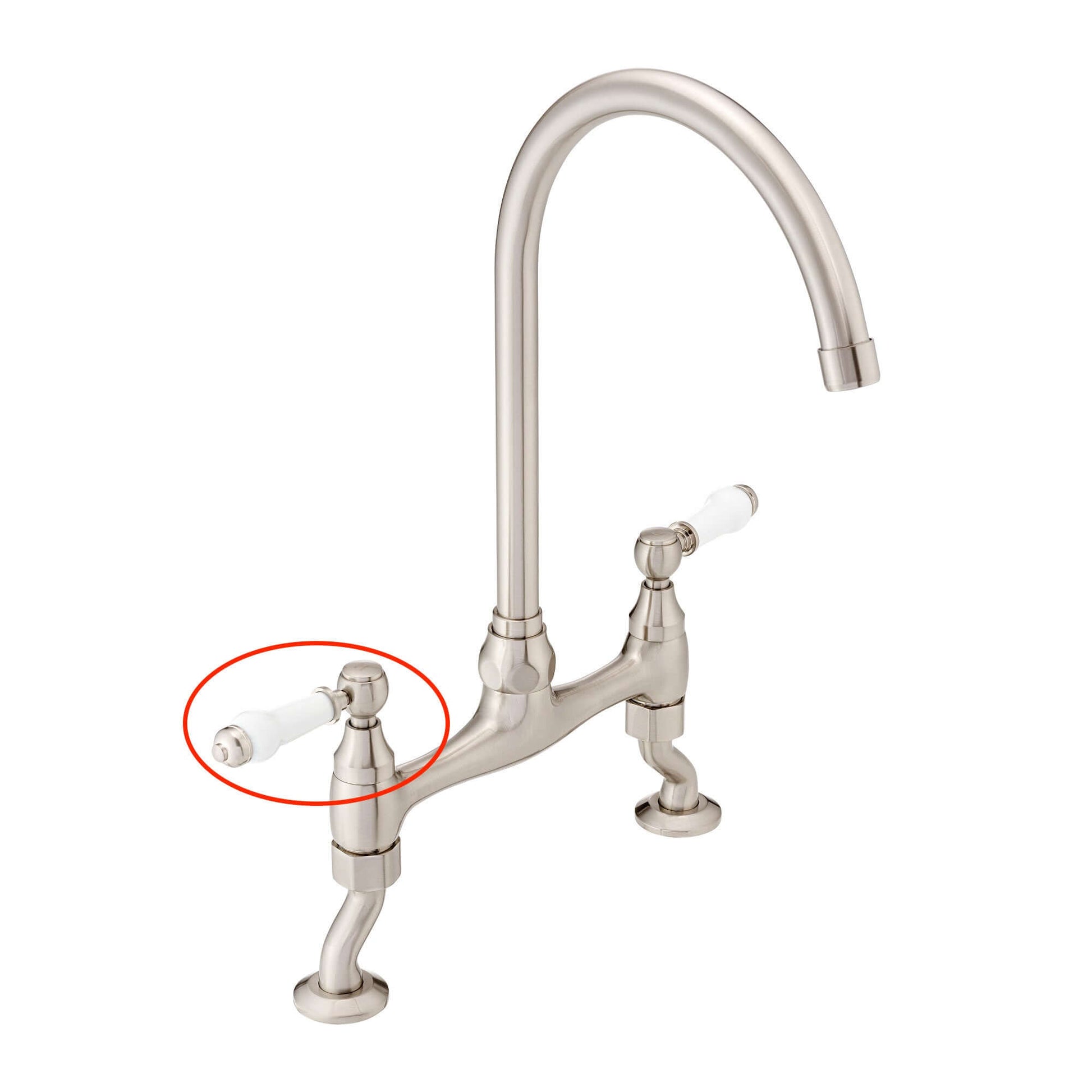 Buy Single handle for Astbury, Brompton - (no indicator) - brushed nickel Online UK | HOUSE OF ENKI