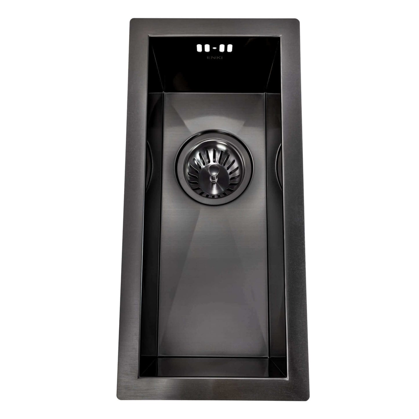 Buy Zero 210mm x 450mm 0.5 bowl undermount or topmount kitchen sink with overflow - gunmetal grey stainless steel Online UK | HOUSE OF ENKI