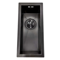 Buy Zero 210mm x 450mm 0.5 bowl undermount or topmount kitchen sink with overflow - gunmetal grey stainless steel Online UK | HOUSE OF ENKI