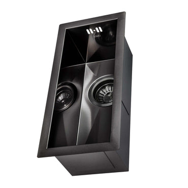 Buy Zero 210mm x 450mm 0.5 bowl undermount or topmount kitchen sink with overflow - gunmetal grey stainless steel Online UK | HOUSE OF ENKI