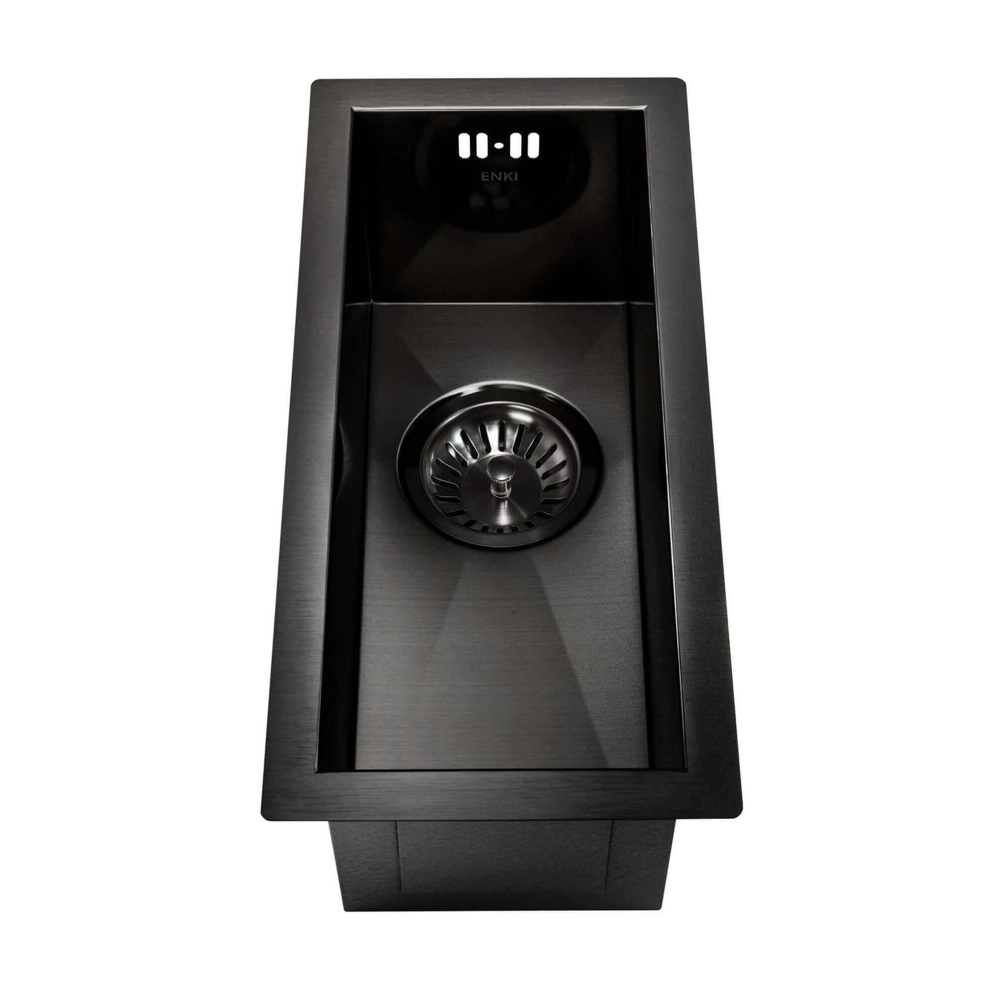 Buy Zero 210mm x 450mm 0.5 bowl undermount or topmount kitchen sink with overflow - gunmetal grey stainless steel Online UK | HOUSE OF ENKI