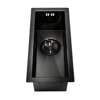 Buy Zero 210mm x 450mm 0.5 bowl undermount or topmount kitchen sink with overflow - gunmetal grey stainless steel Online UK | HOUSE OF ENKI