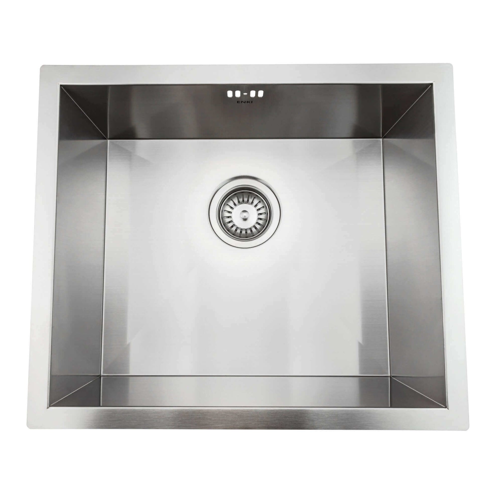Buy Axia 500mm x 430mm 1.0 bowl undermount or topmount kitchen sink with overflow - brushed stainless steel Online UK | HOUSE OF ENKI