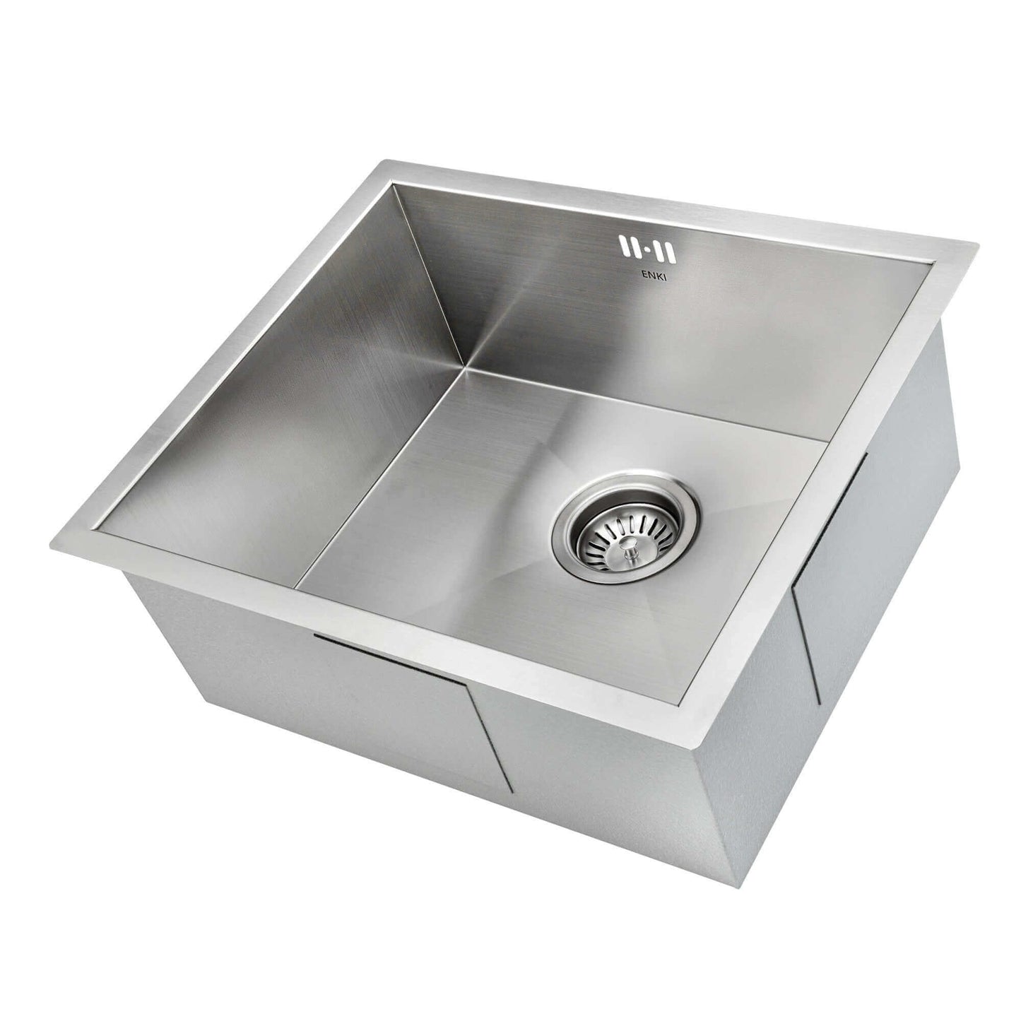Buy Axia 500mm x 430mm 1.0 bowl undermount or topmount kitchen sink with overflow - brushed stainless steel Online UK | HOUSE OF ENKI