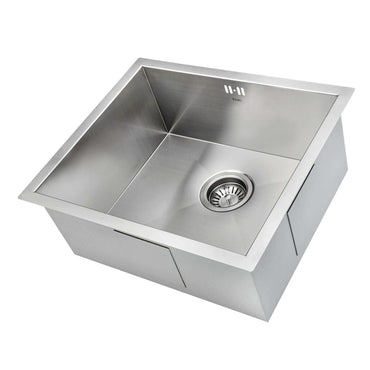 Buy Axia 500mm x 430mm 1.0 bowl undermount or topmount kitchen sink with overflow - brushed stainless steel Online UK | HOUSE OF ENKI