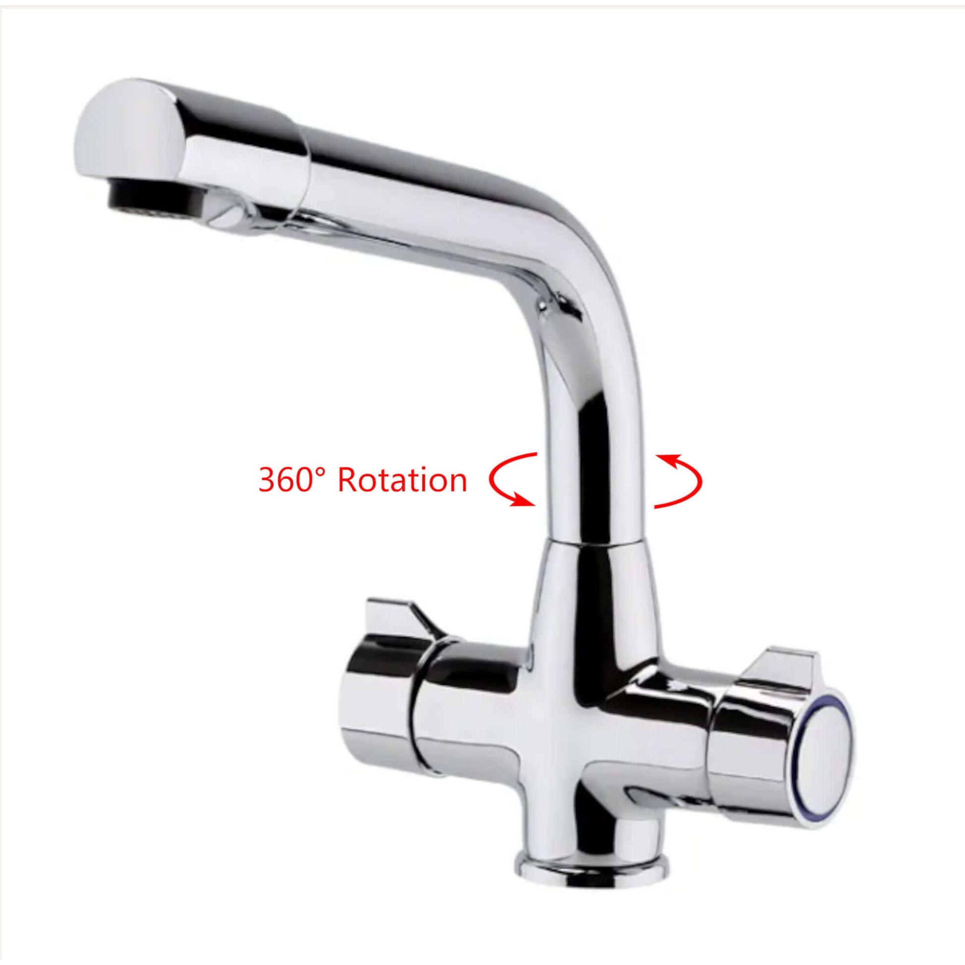 Buy Alpha dual flow kitchen sink tap twin lever - chrome Online UK | HOUSE OF ENKI