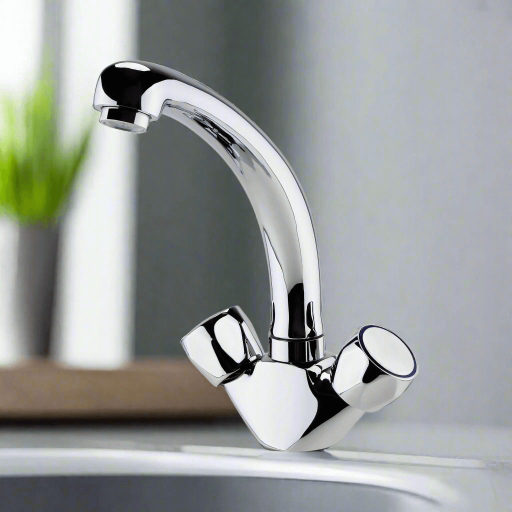 Buy Richmond dual flow kitchen sink tap twin round knobs - chrome Online UK | HOUSE OF ENKI