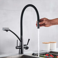 Buy Geneva contemporary pull out 3 way kitchen sink filter mixer tap - matt black Online UK | HOUSE OF ENKI