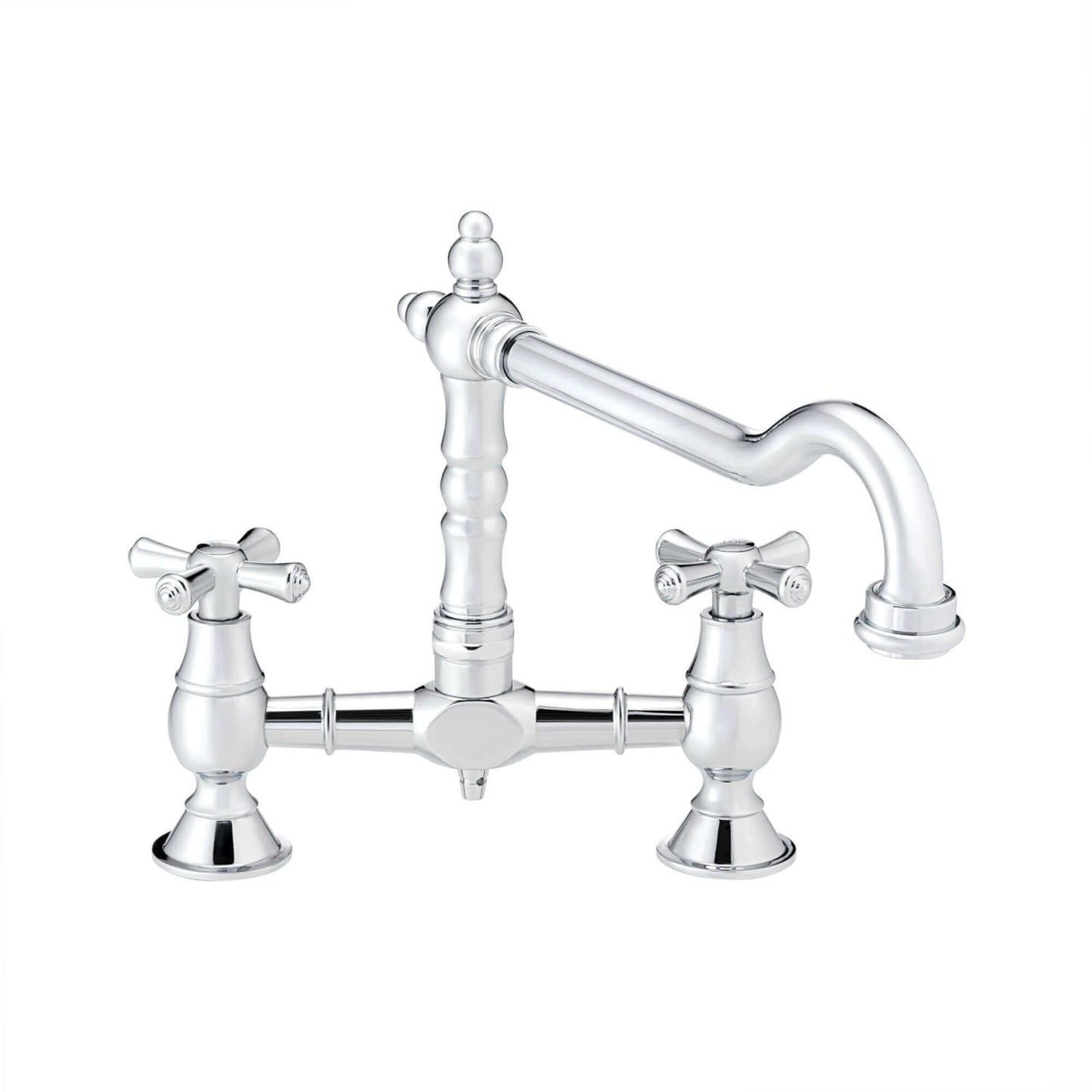 Buy Langley traditional bridge kitchen sink mixer tap colonial crosshead - chrome Online UK | HOUSE OF ENKI