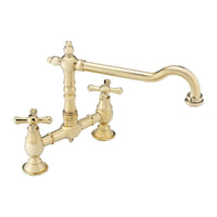 Buy Langley traditional bridge kitchen sink mixer tap colonial crosshead - gold Online UK | HOUSE OF ENKI