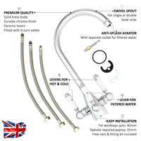 Cotswold traditional filter tap with ceramic levers - chrome