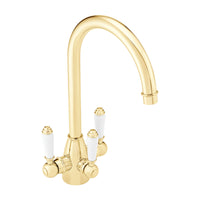 Cotswold traditional filter tap with ceramic levers - gold