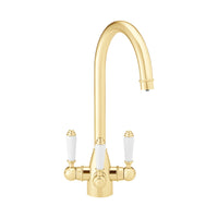 Cotswold traditional filter tap with ceramic levers - gold
