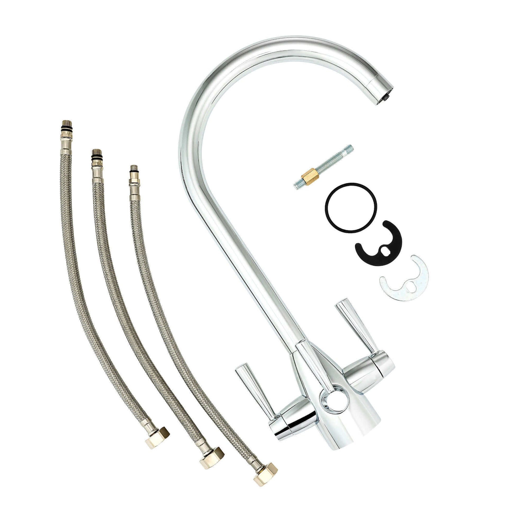 Buy Icon modern filter tap with twin levers - chrome Online UK | HOUSE OF ENKI
