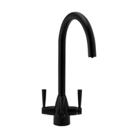 Torino modern filter tap with twin levers - black