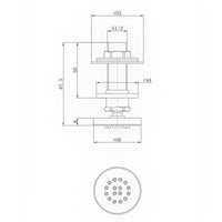 Round shower body jet - chrome