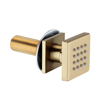 Square shower body jet - brushed brass