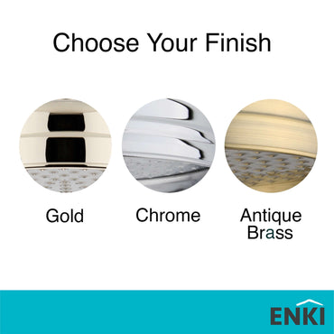 Buy Chrome Traditional shower head apron rose brass 200mm Online UK | HOUSE OF ENKI