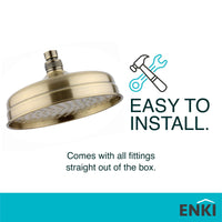 Buy Traditional shower head apron rose brass 200mm - antique brass Online UK | HOUSE OF ENKI