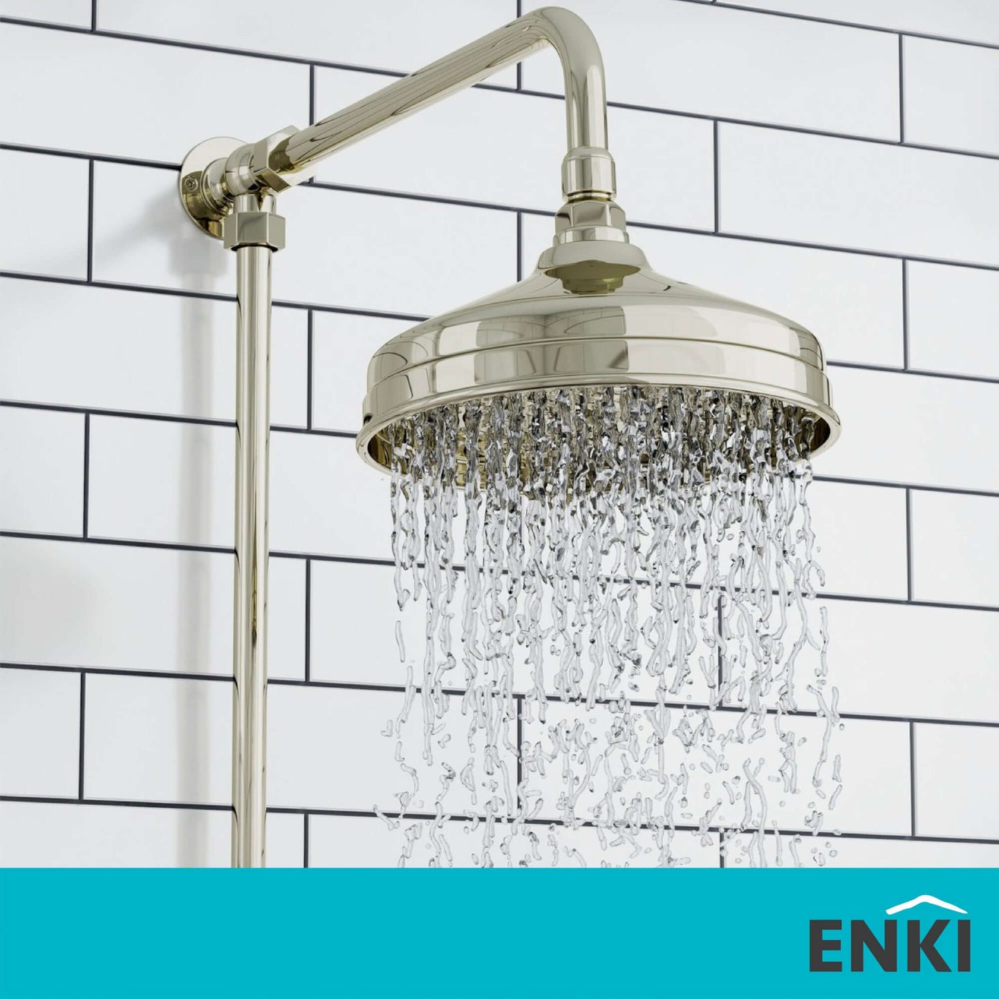 Buy Traditional shower head apron rose brass 200mm - gold Online UK | HOUSE OF ENKI
