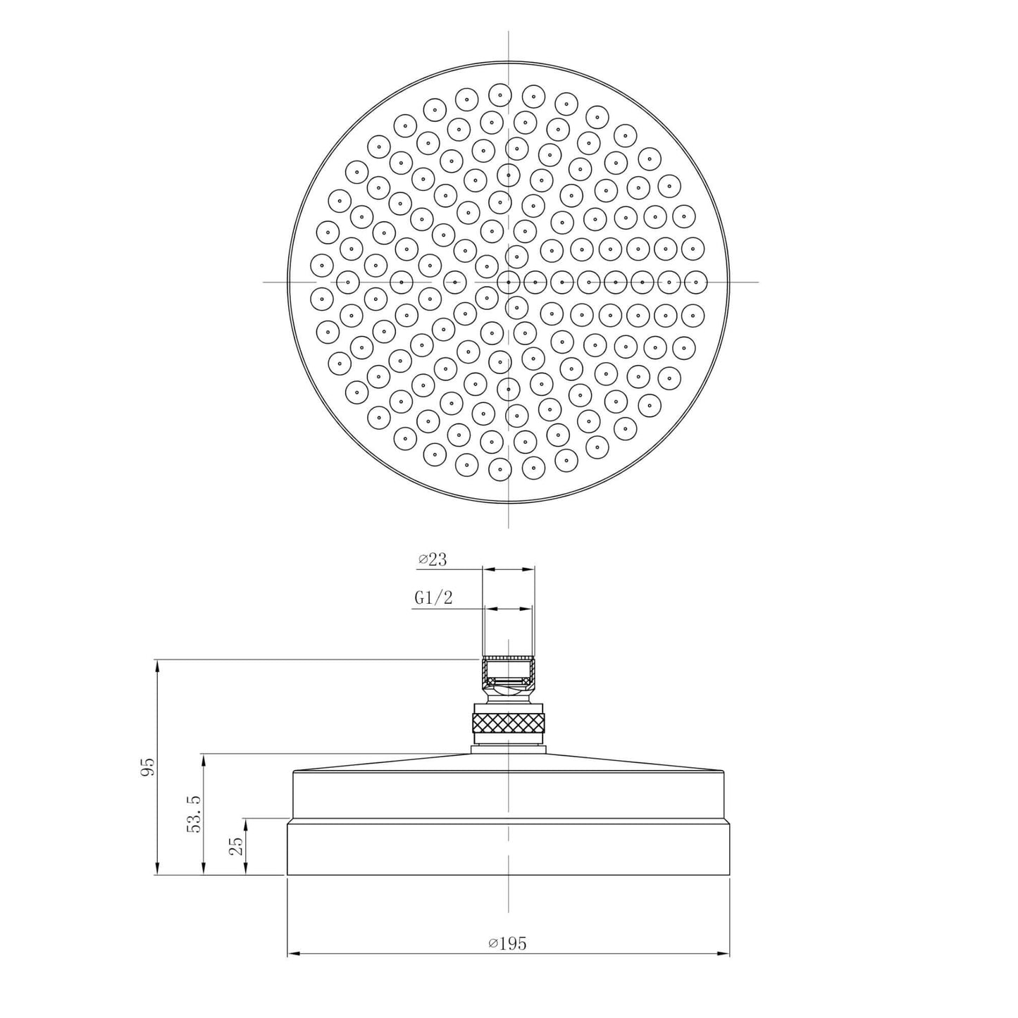 Buy Industrial watercan shower head brass 8" - chrome online UK