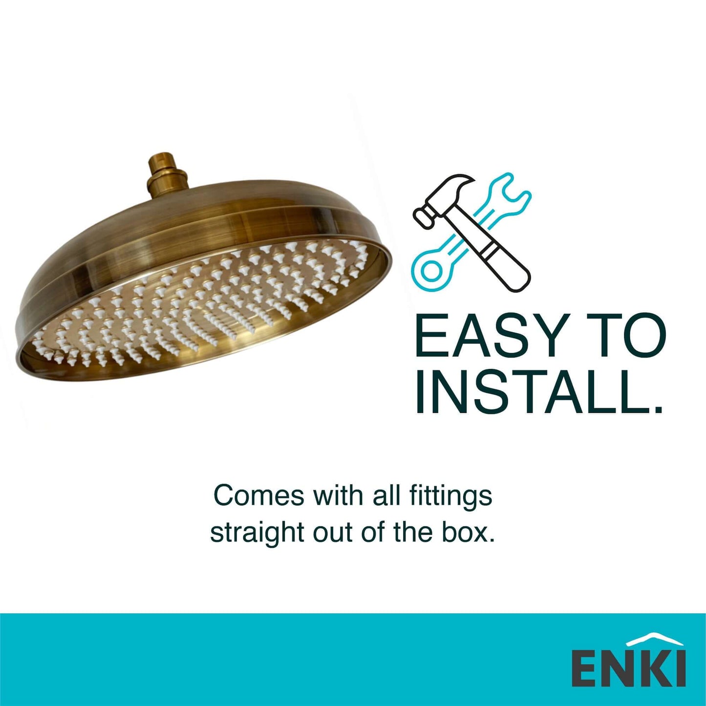 Buy Traditional shower head apron rose brass 300mm - antique brass Online UK | HOUSE OF ENKI