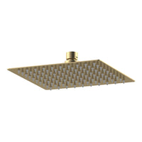 Square ultra slim shower head stainless steel 200mm - brushed brass