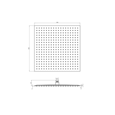 Buy Square ultra slim shower head stainless steel 400mm - gunmetal grey Online UK | HOUSE OF ENKI