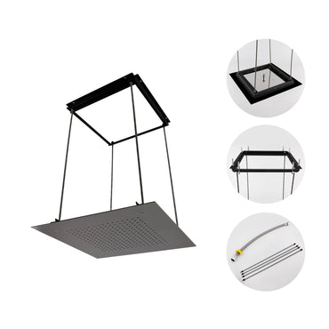 Buy Square recessed 400mm shower head stainless steel - gunmetal grey online UK