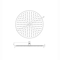 Round ultra slim shower head stainless steel 400mm - brushed brass