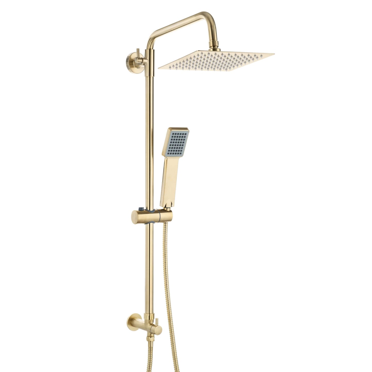 Buy Square dual shower riser rail kit for concealed installation - brushed brass Online UK | HOUSE OF ENKI