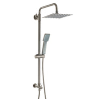 Square dual shower riser rail kit for concealed installation - gunmetal grey