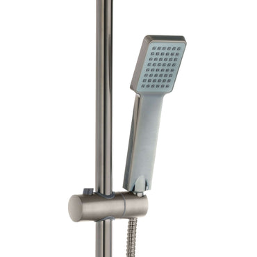 Buy Square dual shower riser rail kit for concealed installation - gunmetal grey online UK