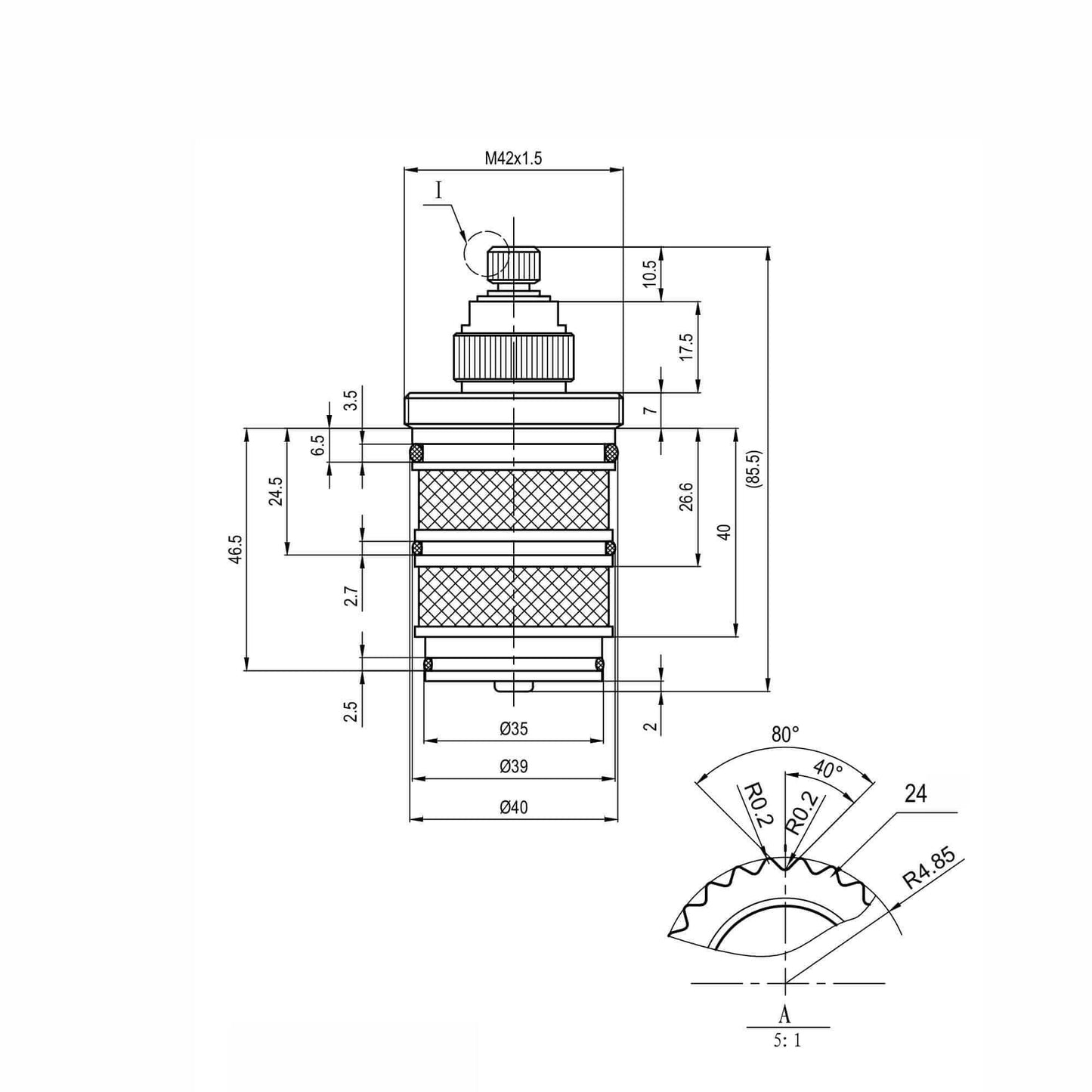 Buy Thermostatic cartridge for shower valves - Stafford online UK