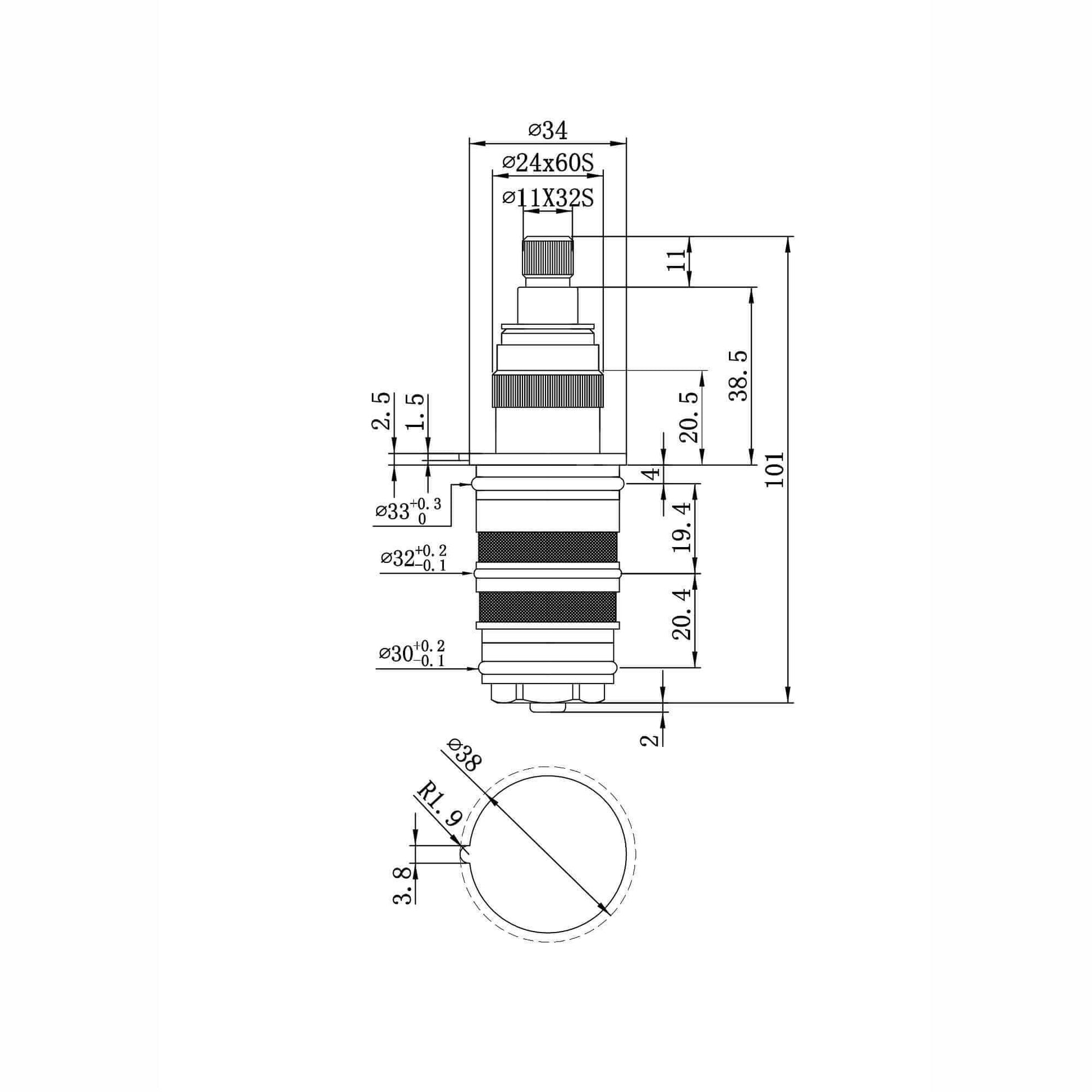 Buy Thermostatic cartridge for shower valves - Downton Online UK | HOUSE OF ENKI