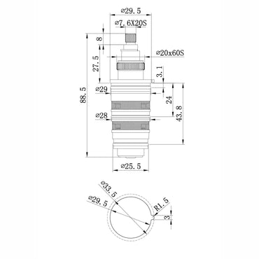 Buy Thermostatic shower bar valve cartridge - Dune Online UK | HOUSE OF ENKI