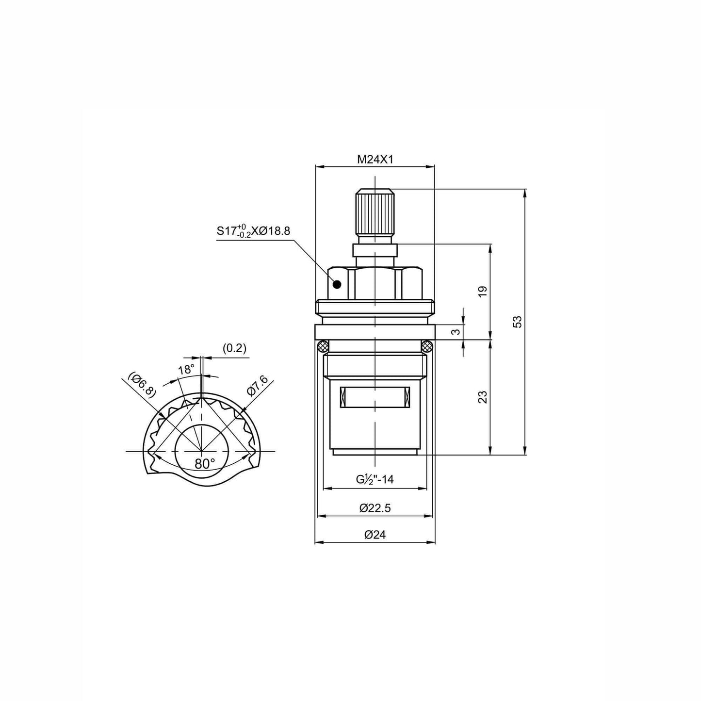 Buy ON/OFF cartridge for shower valves - Vito online UK
