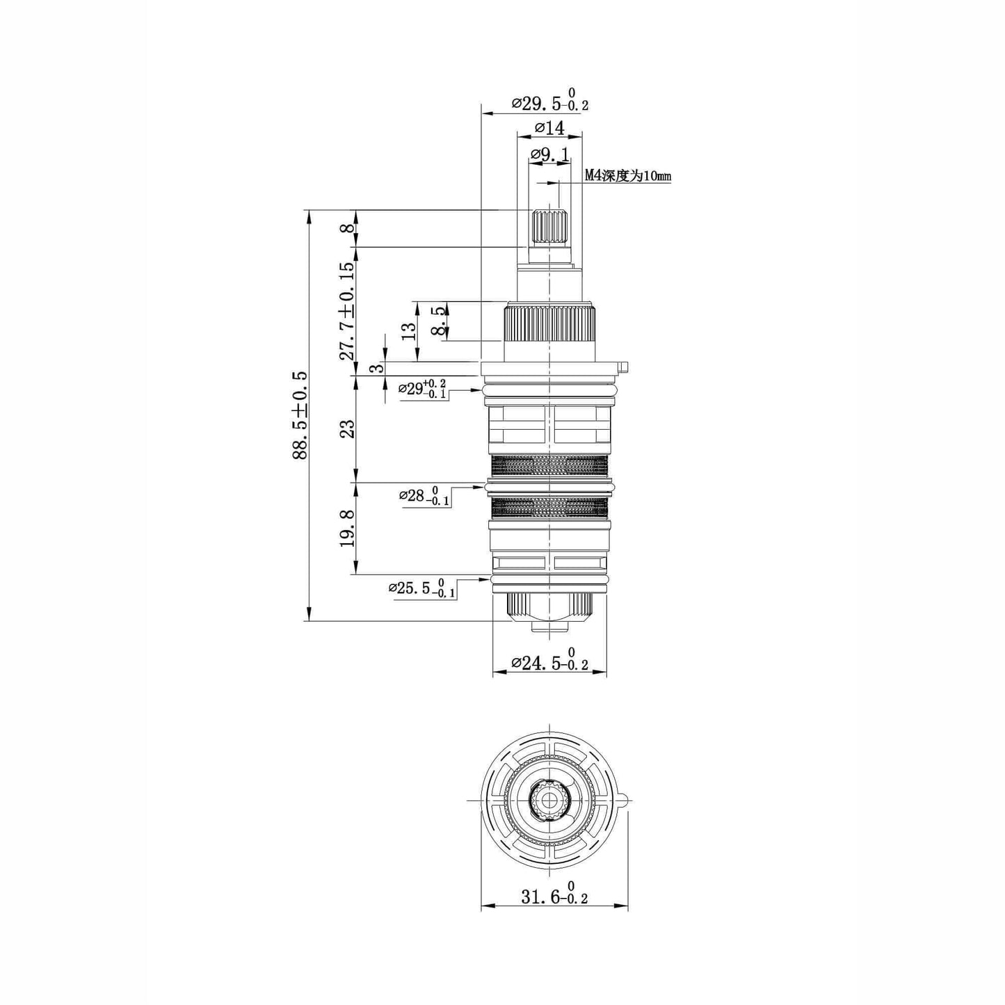 Buy Thermostatic shower bar valve cartridge - Enzo online UK