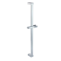 Square contemporary shower slider rail bar with hand shower holder - chrome