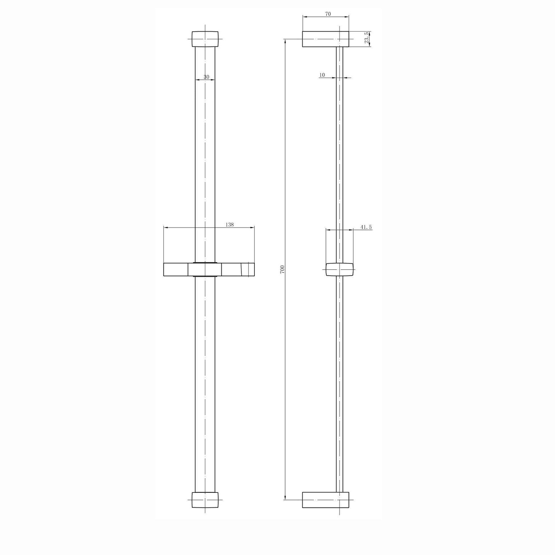 Buy Square contemporary shower slider rail bar with hand shower holder - chrome Online UK | HOUSE OF ENKI