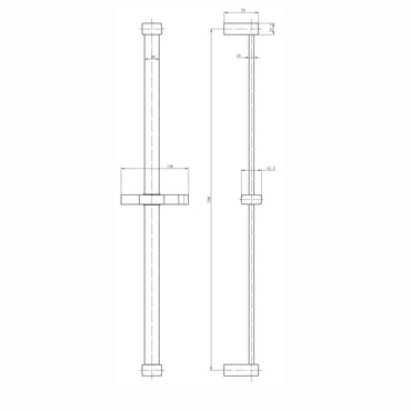 Buy Square contemporary shower slider rail bar with hand shower holder - chrome Online UK | HOUSE OF ENKI