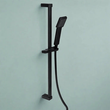 Buy Square contemporary shower slider rail bar with hand shower holder - black Online UK | HOUSE OF ENKI