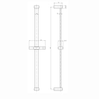 Buy Square contemporary shower slider rail bar with hand shower holder - black Online UK | HOUSE OF ENKI