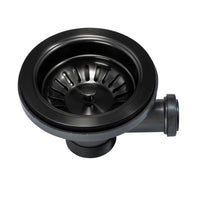Strainer basket waste with overflow pipe for single 1.0 one bowl kitchen sink - gunmetal grey