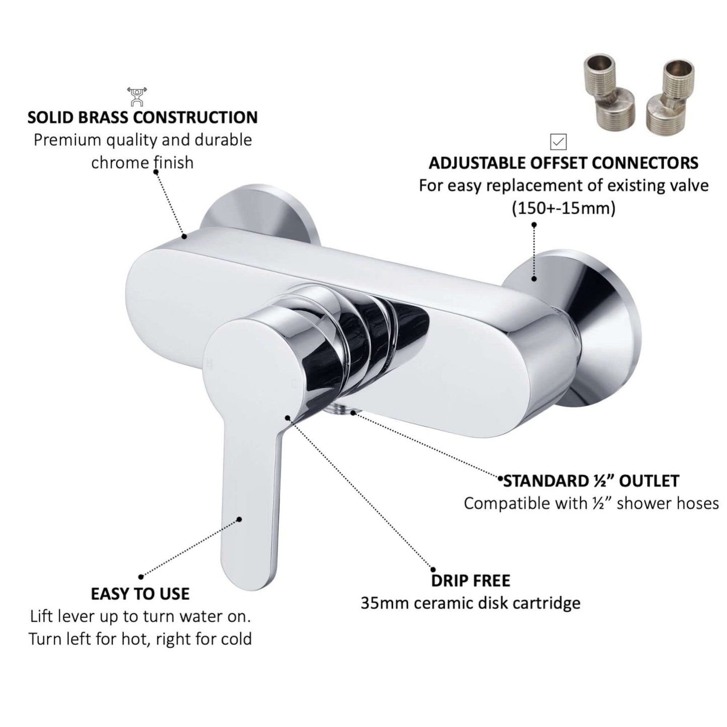 Buy Apollo manual shower mixer with handset, hose and wall bracket Online UK | HOUSE OF ENKI
