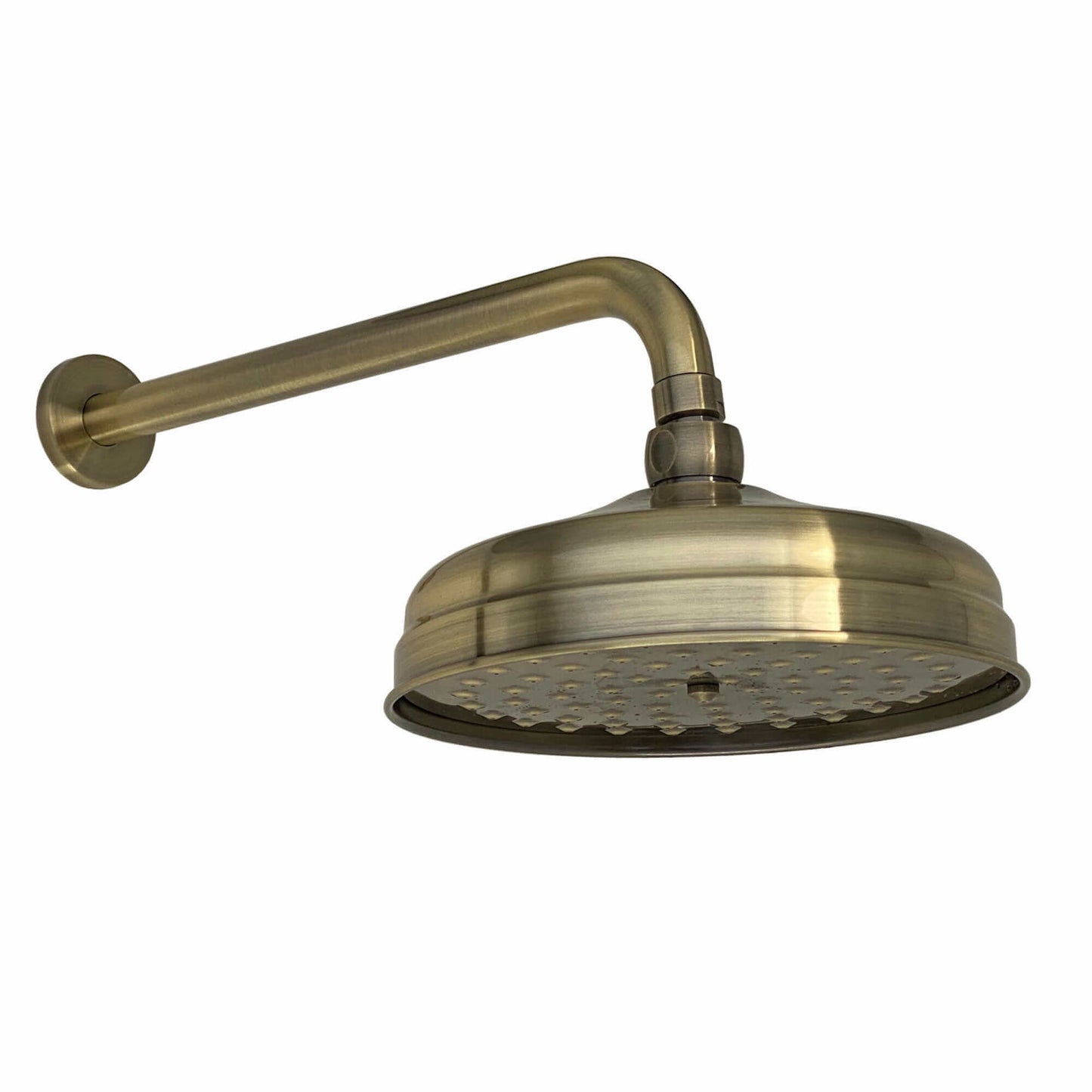 Buy Regent Traditional Crosshead And White Lever Concealed Thermostatic Shower Set Incl. Twin Valve, Wall Fixed 8" Shower Head, Handshower Kit - Antique Brass (2 Outlet) Online UK | HOUSE OF ENKI